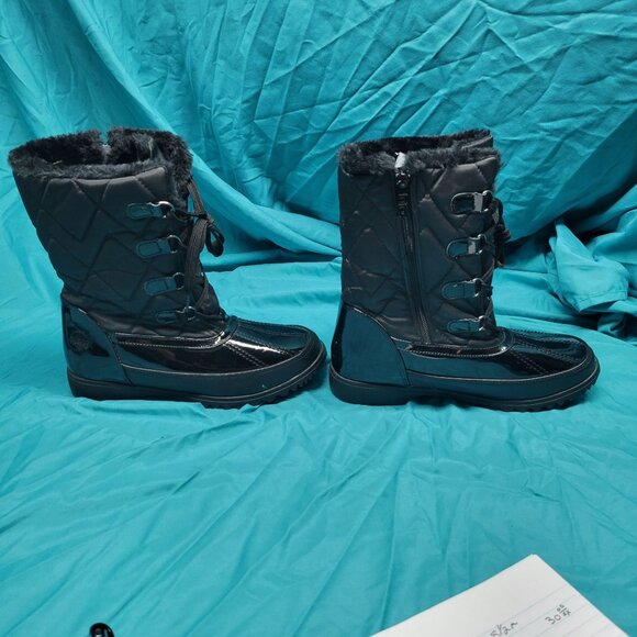 Totes Womens Black Winter Boots Insulated Waterproof Snow Boots Lace-Up Size 8 A - Picture 6 of 10